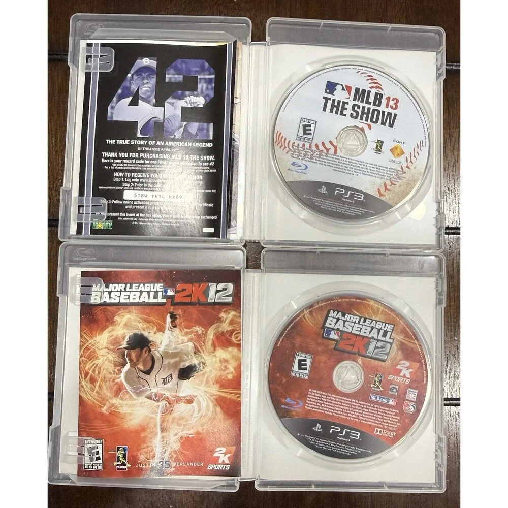 PlayStation 3 PS3 Baseball Game Lot MLB 13 The Show + Major League Baseball 2k12